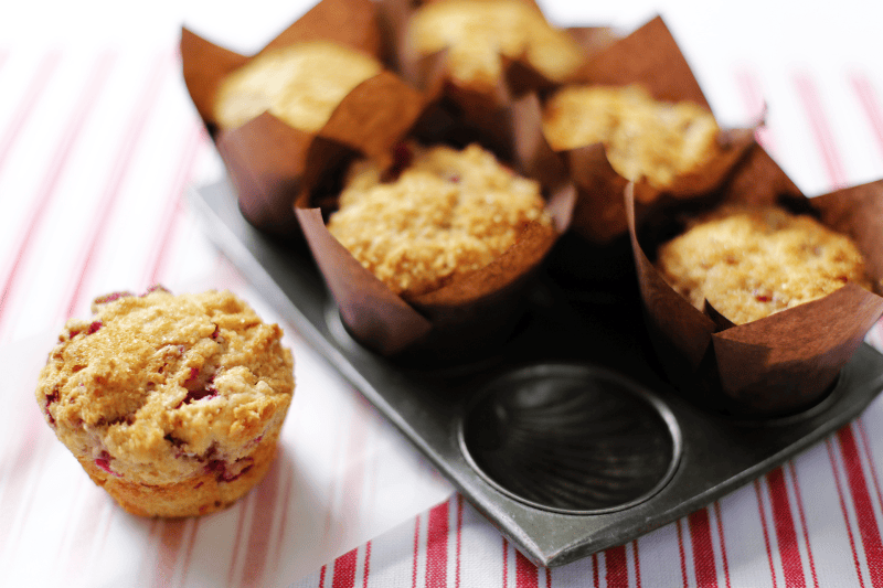 Raspberry and cream cheese muffin